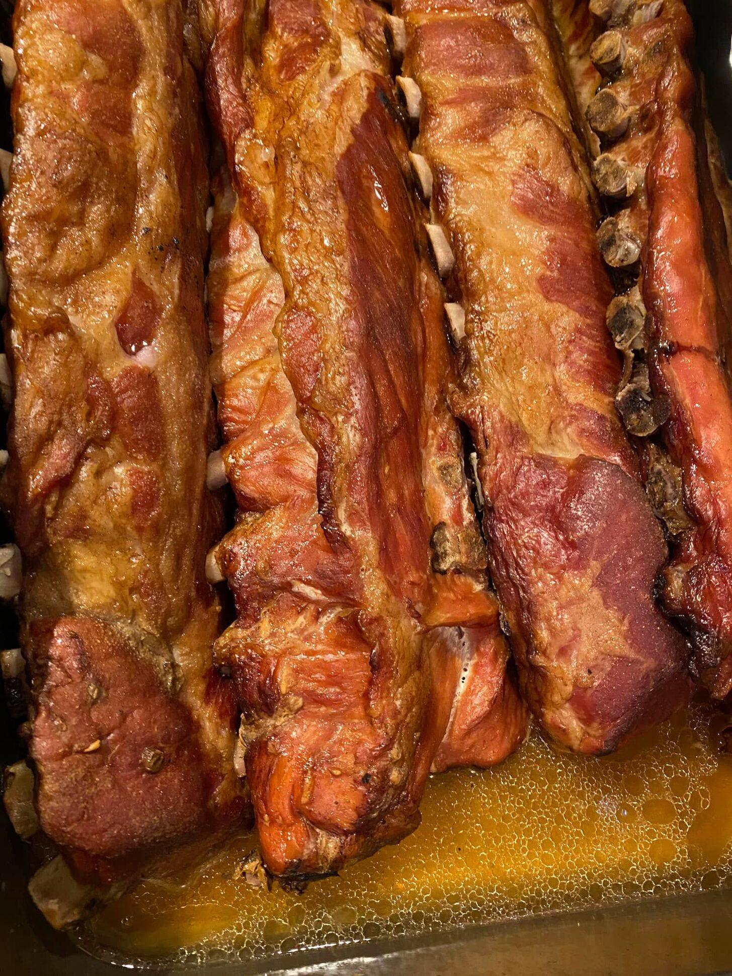 Slow-smoked baby back ribs