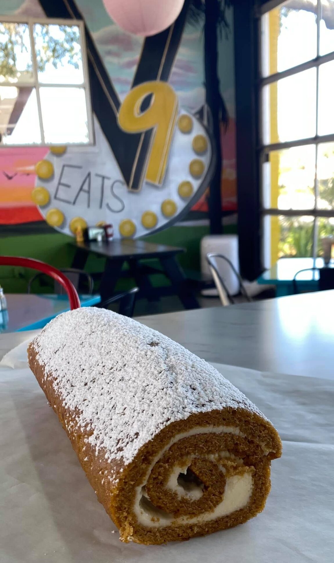 A seasonal pumpkin cream cheese roll